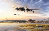 P-38 Art - Coming in Over the Estuary - Robert Taylor