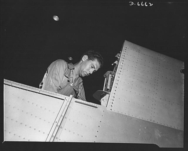 mechanic at work on a center section
