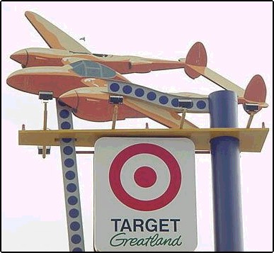 P-38 shopping mall sign