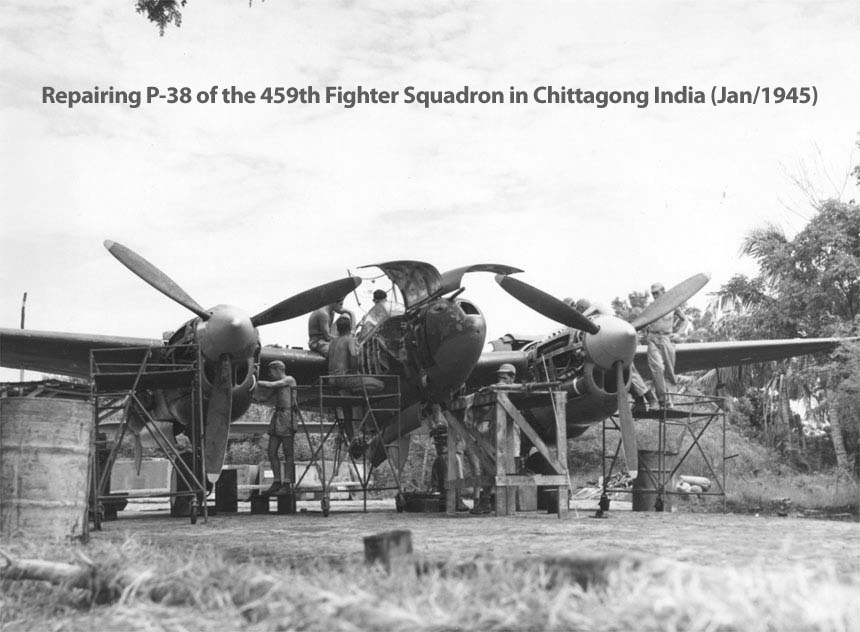 P-38 repair India 1945
