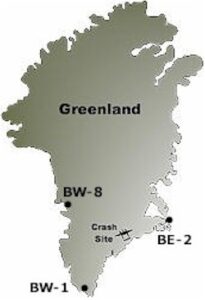Greenland Crash Site Map