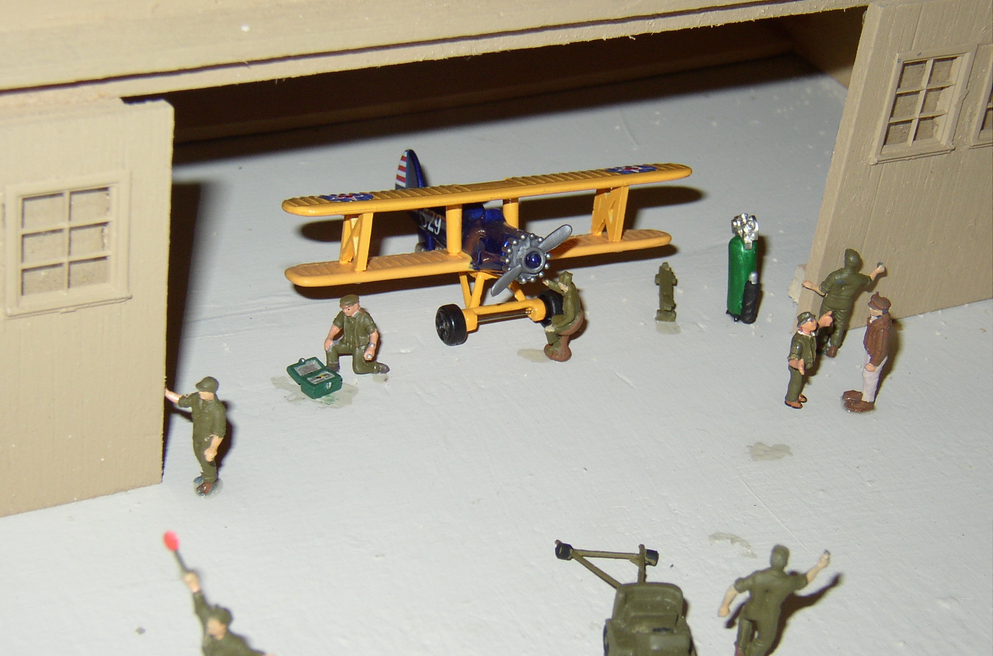 Diorama WWII Pilots received their first training in a Steerman.