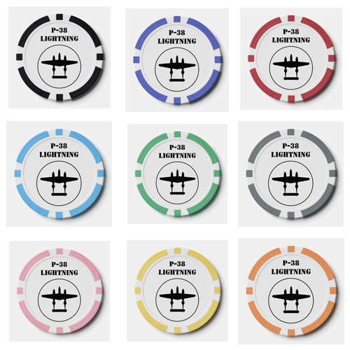 P-38 LIghtning Poker Chip Colors